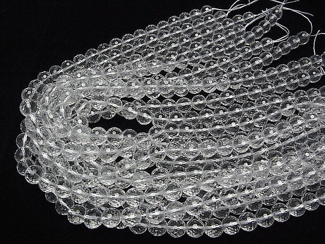 [Video]High Quality! Crystal AAA+ 128Faceted Round 10mm "Special cut" 1/4 or 1strand beads (aprx.15inch/36cm)