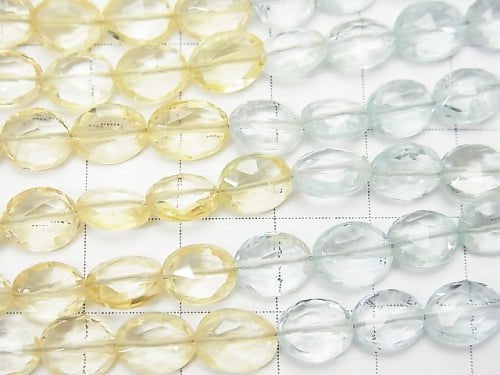 [Video] High Quality Beryl Mix (Multicolor Aquamarine) AAA Faceted Oval half or 1strand beads (aprx.7inch / 18cm)