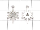 2pcs $3.59! Metal Parts Star Motif Charm 18x10mm Silver Color (with CZ) 2pcs