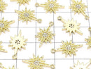 Metal Parts Star Motif Star Motif Charm 18 x 10 mm Gold Color (with CZ) 2 pcs