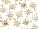 Metal parts Star motif charm 14x12mm Gold color (with CZ) 2pcs