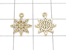 Metal Parts Star motif Star motif charm 14 x 12 mm gold color (with CZ) 2 pcs