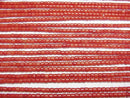 [Video] Red Coral (Dyed) Rondelle (Heishi) 3x3x3mm 1strand beads (aprx.15inch/38cm)