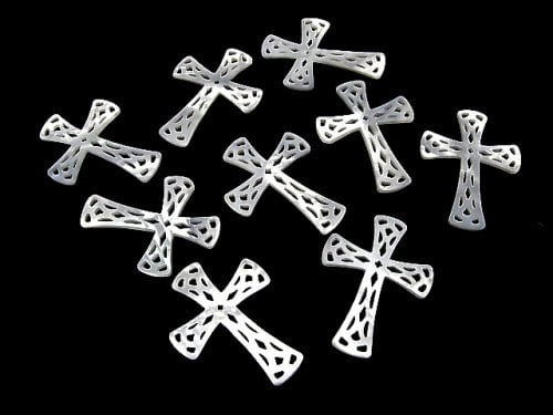 1pc $9.79! High Quality White Shell Watermark Cross 50x37x2mm 1pc