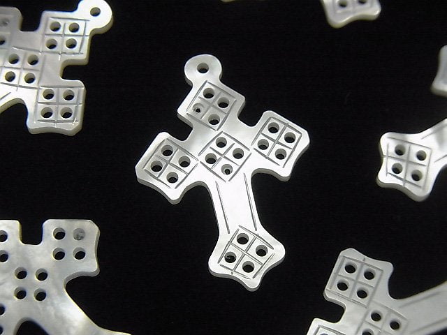 1pc $4.79! High Quality White Shell Watermark Cross 27 x 19 x 2 mm 1 pc