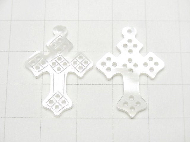 1pc $4.79! High Quality White Shell Watermark Cross 27 x 19 x 2 mm 1 pc