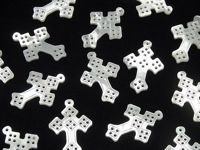 1pc $4.79! High Quality White Shell Watermark Cross 27 x 19 x 2 mm 1 pc