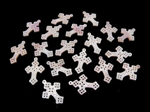 1pc $4.79! High Quality Pink Shell Watermark Cross 27 x 19 x 2 mm 1 pc