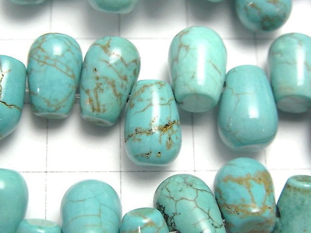 [Video] 1strand $8.79! Magnesite Turquoise  Drop (Smooth) 12x8x8mm 1strand beads (aprx.15inch/36cm)