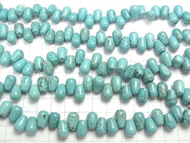 [Video] 1strand $8.79! Magnesite Turquoise  Drop (Smooth) 12x8x8mm 1strand beads (aprx.15inch/36cm)