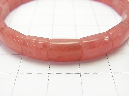 [One of a kind] High Quality Argentina Rhodochrosite AAA 2 Hole Rectangle Bracelet NO.63