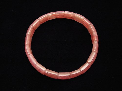 [One of a kind] High Quality Argentina Rhodochrosite AAA 2 Hole Rectangle Bracelet NO.66