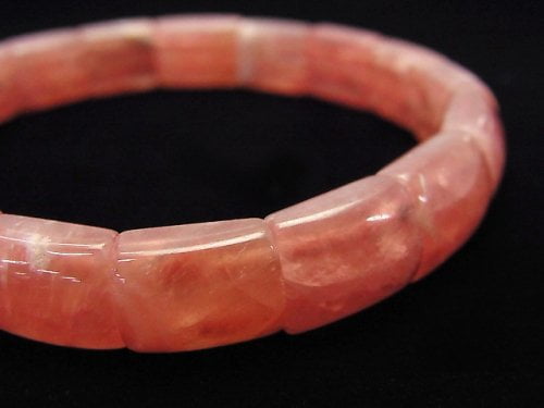 [One of a kind] High Quality Argentina Rhodochrosite AAA 2 Hole Rectangle Bracelet NO.70