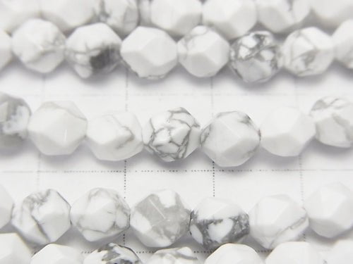 1strand $6.79! Howlite Magnesite  24Faceted Round 6mm 1strand beads (aprx.15inch/37cm)