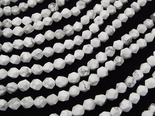 1strand $6.79! Howlite Magnesite  24Faceted Round 6mm 1strand beads (aprx.15inch/37cm)