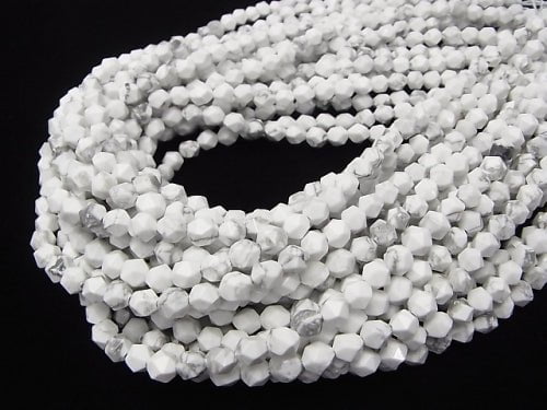 1strand $6.79! Howlite Magnesite  24Faceted Round 6mm 1strand beads (aprx.15inch/37cm)