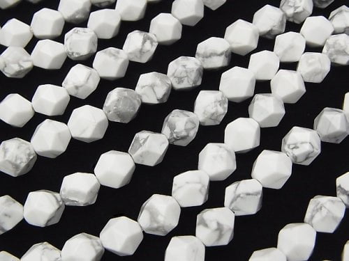 1strand $7.79! Howlite Magnesite  24Faceted Round 8mm 1strand beads (aprx.15inch/36cm)