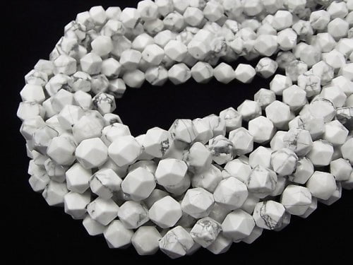 1strand $8.79! Howlite Magnesite  24Faceted Round 10mm 1strand beads (aprx.15inch/37cm)