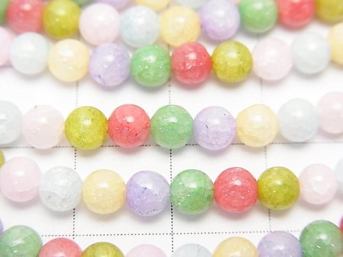 1strand $5.79! Multi Color Cracked Crystal Round 4mm NO.2 1strand beads (aprx.15inch / 38cm)