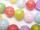 Cracked Crystal, Round Gemstone Beads