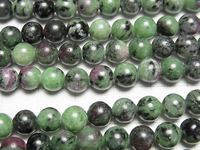 Ruby Inzoisite Round 6mm 1strand beads (aprx.15inch/37cm)