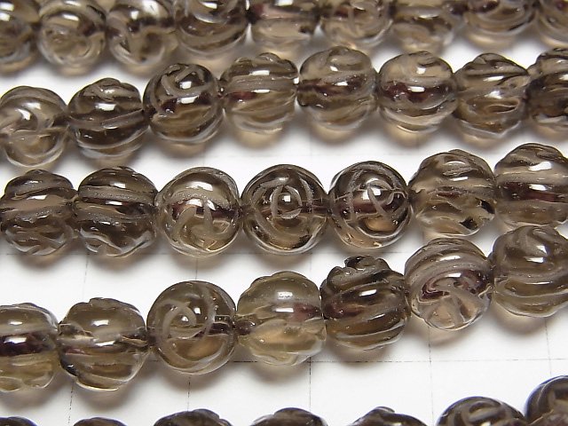 Smoky Quartz AAA Round Rose Cut 8mm 1/4 or 1strand beads (aprx.15inch/36cm)
