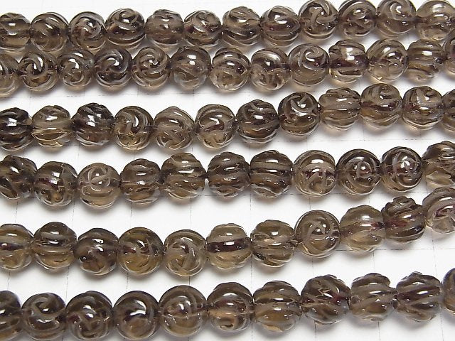 Smoky Quartz AAA Round Rose Cut 8mm 1/4 or 1strand beads (aprx.15inch/36cm)
