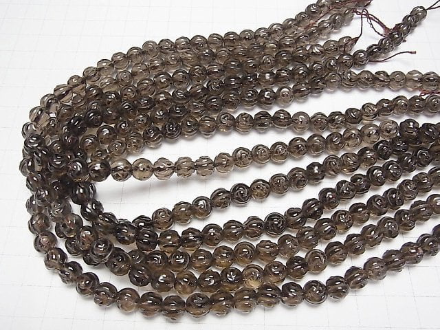 Smoky Quartz AAA Round Rose Cut 8mm 1/4 or 1strand beads (aprx.15inch/36cm)