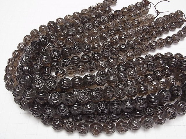 Smoky Quartz AAA Round Rose Cut 12mm 1/4 or 1strand beads (aprx.15inch/38cm)