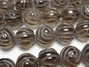Smoky Quartz AAA Round Rose Cut 14mm 1/4 or 1strand beads (aprx.15inch/36cm)