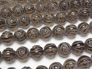 Smoky Quartz AAA Round Rose Cut 14mm 1/4 or 1strand beads (aprx.15inch/36cm)