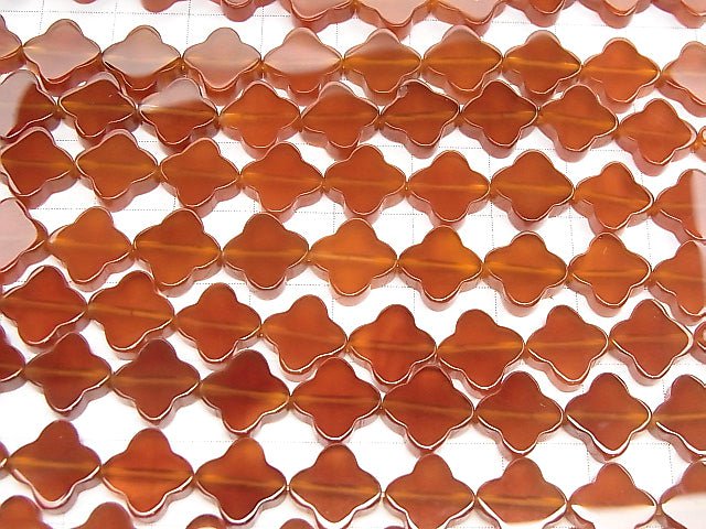 [Video] Carnelian AAA- Flower motif 10x10x3mm half or 1strand beads (aprx.15inch / 37cm)