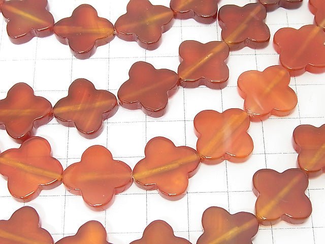 Carnelian AAA- Flower motif 16x16x3.5mm half or 1strand beads (aprx.15inch / 37cm)