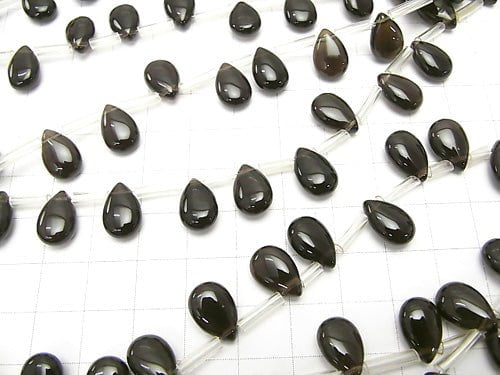 Smoky Quartz AAA Pear shape (Smooth) 12x8x5mm half or 1strand beads (aprx.15inch/37cm)