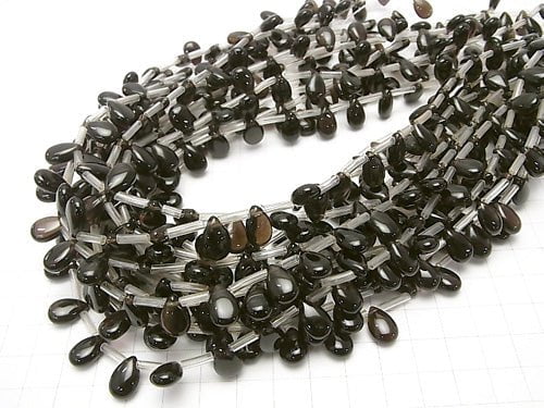 Smoky Quartz AAA Pear shape (Smooth) 12x8x5mm half or 1strand beads (aprx.15inch/37cm)