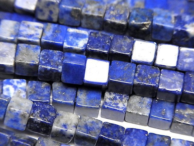 Lapislazuli AA Cube 4x4x4mm 1strand beads (aprx.15inch/38cm)