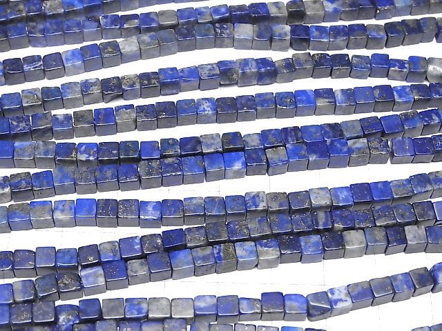 Lapislazuli AA Cube 4x4x4mm 1strand beads (aprx.15inch/38cm)