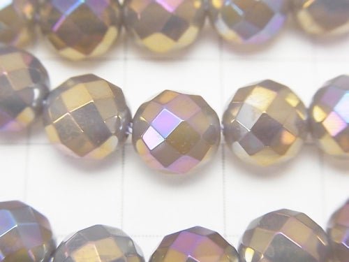 Flash, Gray Onyx 64 Faceted Round 8mm 1strand beads (aprx.15inch/37cm)