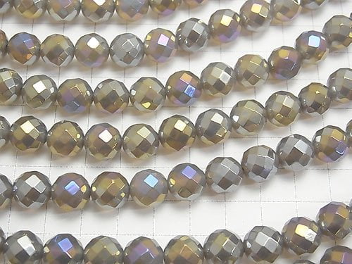 [Video] 1strand $9.79! Flash, Gray Onyx 64Faceted Round 10mm 1strand beads (aprx.15inch / 37cm)