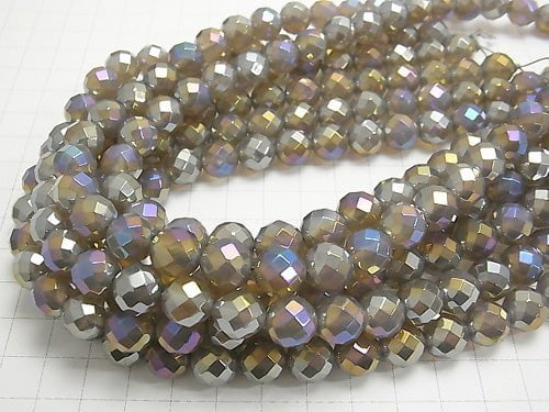 [Video] 1strand $9.79! Flash, Gray Onyx 64Faceted Round 10mm 1strand beads (aprx.15inch / 37cm)