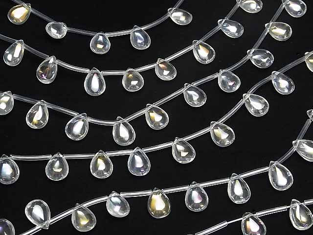 [Video] Aqua Crystal  Pear shape (Smooth) 14x10x6 half or 1strand beads (aprx.19inch/46cm)