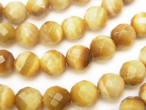 Faceted Round, Tiger's Eye Gemstone Beads