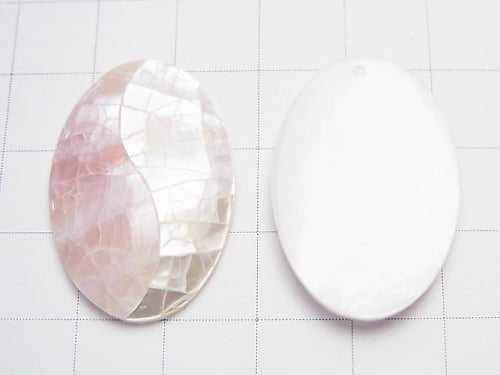 Crack Shell White x Pink Oval [S] [M] 1pc