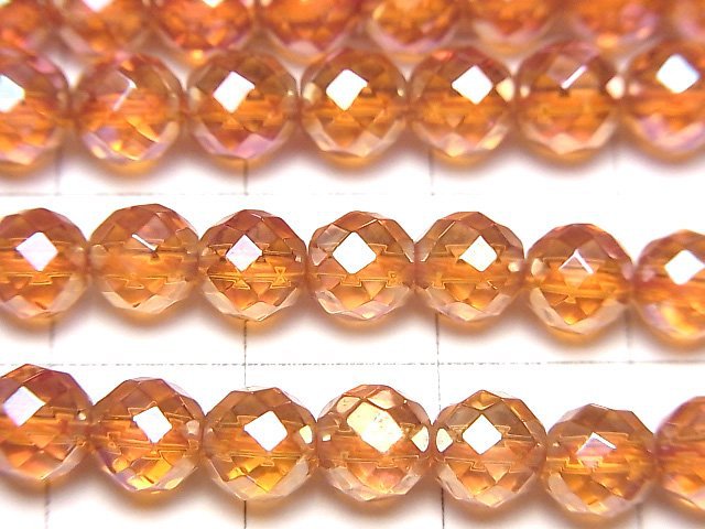 [Video] Orange flash crystal 64 Faceted Round 6 mm half or 1 strand beads (aprx.15 inch / 36 cm)