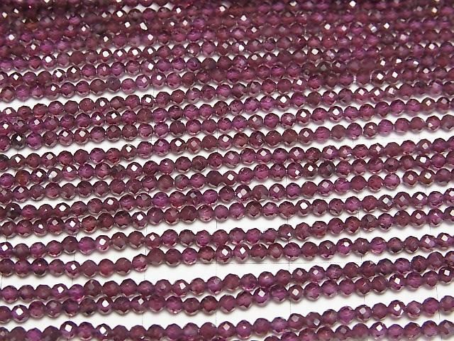 [Video] High Quality! Indian Garnet AAA Faceted Round 2mm 1-strand beads (approx. 15 inches/37 cm)