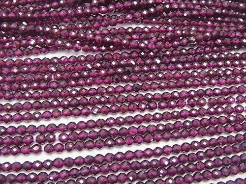 [Video] High Quality Rhodolite Garnet AAA 32 Faceted Round 4 mm 1strand beads (aprx.15 inch / 37 cm)