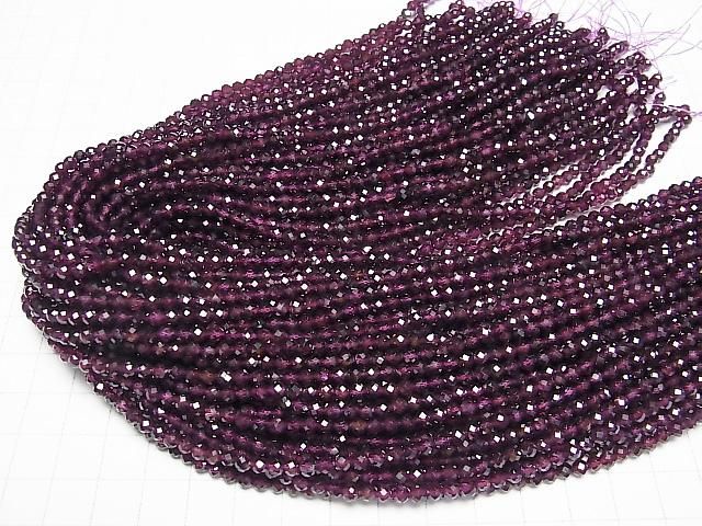 [Video]High Quality! Rhodolite Garnet AAA 32Faceted Round 4mm 1strand beads (aprx.15inch/37cm)