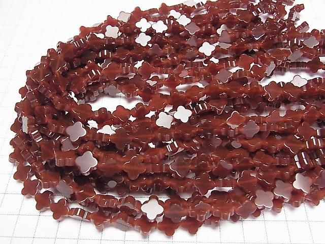 紅瑪瑙 AAA 級 花朵圖案 10x10x3.5mm 半串或1串珠子 (約 15英吋/37公分)