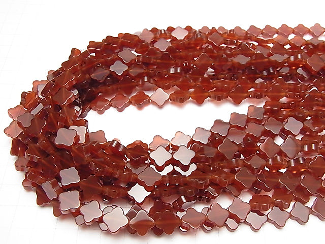 Red Agate AAA Flower Motif 10x10x3mm half or 1strand beads (aprx.15inch / 37cm)