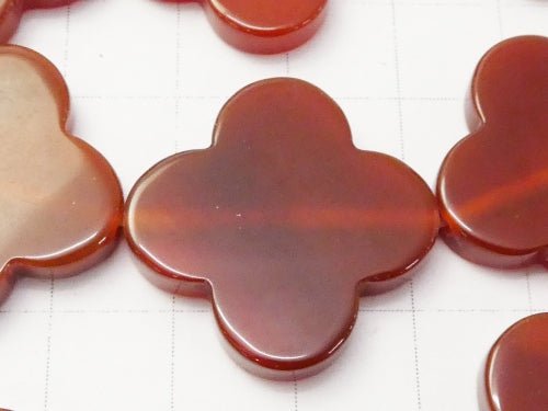 Red Agate AAA Flower Motif 25 x 25 x 4 mm half or 1 strand beads (aprx.15 inch / 38 cm)